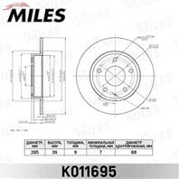 Диск тормозной MAZDA 3 13- задний D=265мм K011695