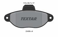 Колодки тормозные дисковые передние 2143602 от производителя TEXTAR