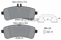 Тормозные колодки задние mb s55 amg w221/w222