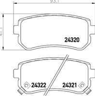 Колодки тормозные KIA CEED/RIO/SPORTAGE/HYUNDAI ACCENT/i20/i30/ix35 задние
