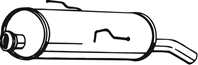 190-601_глушитель задняя часть! Peugeot 206 1.4i/1.6i 16V 00-03