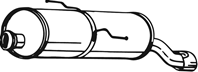 190-603 глушитель задняя часть. peugeot 206 1.4i/1.6i 00-03 hatchback