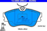 13.0460-2982.2 480 00571847B !колодки дисковые п. VW T4 1.8-2.8/1.9TD/2.4D 90-95