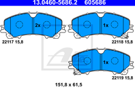 Klocek hamulcowy kpl. prz?d INFINITI Q50, Q60 NISSAN X-TRAIL RENAULT