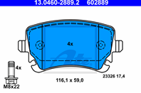 Колодки audi a6/a8 2.8-3.0/3.0-4.2tdi 02- зад