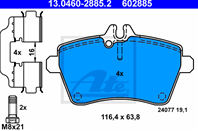 13.0460-2885.2_=FDB1593 !колодки дисковые п. MB A150/A160 CDI 04&gt