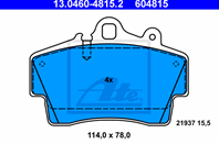 13.0460-4815.2_=P65007 !колодки дисковые п. Porsche Boxster 987 2.5-3.2 05&gt