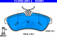 13.0460-2881.2_=880 00=FDB1543=573084B !колодки дисковые п. Citroen C3 1.6i 16V