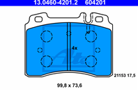 КОЛОДКИ MER W124 2.8-5.0/W210 4.2/4.3 ПЕР