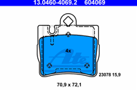 Колодки mer w220 зад