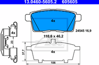 13.0460-5605.2 p490411268 00 [l2y62643z] !колодки дисковые з. mazda cx-7 2.3/2.2cd/cx-9 3.5 07&gt