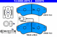 13.0460-4979.2_=221948 !колодки дисковые п. Peugeot Boxer 350 Models  Fiat Duca