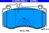 Колодки тормозные дисковые передние 13046048632 от производителя ATE