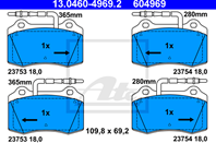 Колодки тормозные дисковые передн, PEUGEOT: 406 купе 2.2 HDI/3.0 V6/3.0 V6 24V 97-04