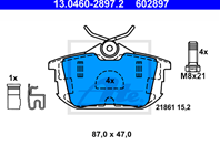 13.0460-2897.2_=gdb1314=605 12 !колодки дисковые з. mitsubishi colt 1.3/1.5 04&gt