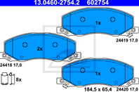 K-кt колодки пер opl insignia 2.0cdti/1.4-2.0turbo 08-