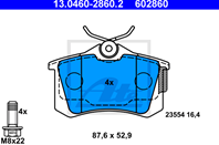 КОЛОДКИ AUDI A4 B6 00- ЗАД