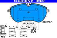 Klocek hamulcowy kpl. przod vw amarok 2.0/2.0d/3.0d 09.10-