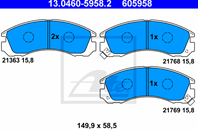 13.0460-5958.2_ 765FDB !колодки дисковые п. Mitsu