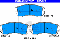 13.0460-5978.2_=572275B !колодки дисковые п. Subaru Legacy 1.8-2.2 89-94/Imprez