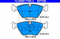 13.0460-7155.2_ 963 00 !колодки дисковые п. BMW E