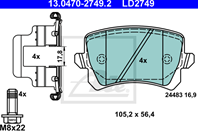 Колодки тормозные дисковые  комплект Аt