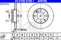 Диск тормозной задн  CITROEN: SAXO 1.6/1.6 VTL VTR/1.6 VTS 96-04  XSARA 1.6 16V/1.8 i 16V/2.0 16V/2...
