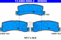 13.0460-5840.2_=214 22=224551=D2114M-01!колодки дисковые з.Toyota Camry 86-01/A