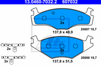 Колодки тормозные дисковые передние 13046070322 от фирмы ATE