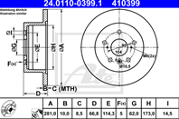 Tarcza hamulcowa tyl l/p lexus es 2.5/2.5h/3.5 06.12-
