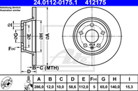 Диск торм audi tt 1.8-3.2/2.0tdi 06- зад не вент 2