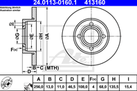 Диск торм audi 80 b3 86-91/100 c2/c3 76-91 пер не вент 256x13