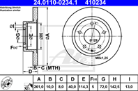 24.0110-0234.1_диск тормозной задний! Mazda 626/MX-6/Xedos 6 1.6-2.5 91&gt