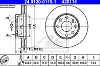 24.0120-0115.1_диск тормозной передний! opel astra/kadett 1.4-1.7d 84&gt