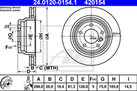 24.0120-0154.1_диск тормозной задний! BMW E39 2.3