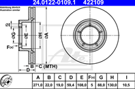 Диск тормозной передн  opel: commodore b 2.8 gs/2.8 gs/e 72-78  commodore b купе 2.8 gs/2.8 gs/e 72...