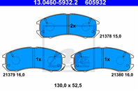 Колодки тормозные дисковые передн, FORD USA: PROBE I 2.2/2.2 GT/3.0 V6 88-93 MAZDA: 626 II 2.0 i T