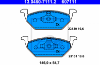 13.0460-7111.2_ 224740 !колодки дисковые п. Audi