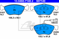 13.0460-7140.2_!колодки дисковые п. Alfa 147 1.6i-1.9JTD 00&gt