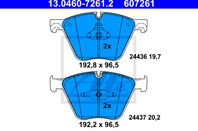 Колодки тормозные дисковые передние 13046072612 от производителя ATE