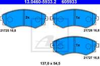 Колодки тормозные дисковые передние 13046059332 от компании ATE