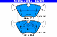 13.0460-7089.2_=270 25=571880B !колодки дисковые п. BMW E39 2.0i-3.5i/2.5TDi/3.