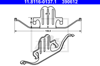 Пружина переднего суппорта E90/E91 (2005>) E60/E61 (2003-2009) установочный комплект передних колодок