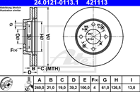 24.0121-0113.1_диск тормозной передний! Honda Logo/Jazz 1.2-1.4 99&gt