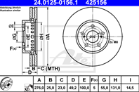 24.0125-0156.1_диск тормозной передний! toyota avensis 1.6-2.0td 00&gt