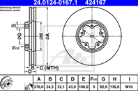 24.0124-0167.1_диск торм. пер. ! Ford Transit 00&gt