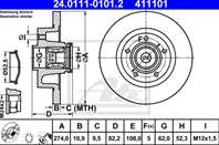 Диск торм ren laguna ll 1.6-3.0/1.9-2.2dci 01- зад не вент 274x11 (с подшипником)