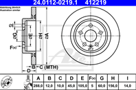 Tarcza hamulcowa tyl l/p opel astra k 1.0-1.6d 06.15-