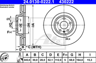 24.0130-0222.1_диск тормозной передний! Audi A4/A5/A6/A7/Q5 1.8-4.2TFSi/TDi 07&gt