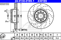 24.0130-0185.1_диск тормозной передний! Audi A4 1.6-3.0/1.8T/2.0TD 01&gt